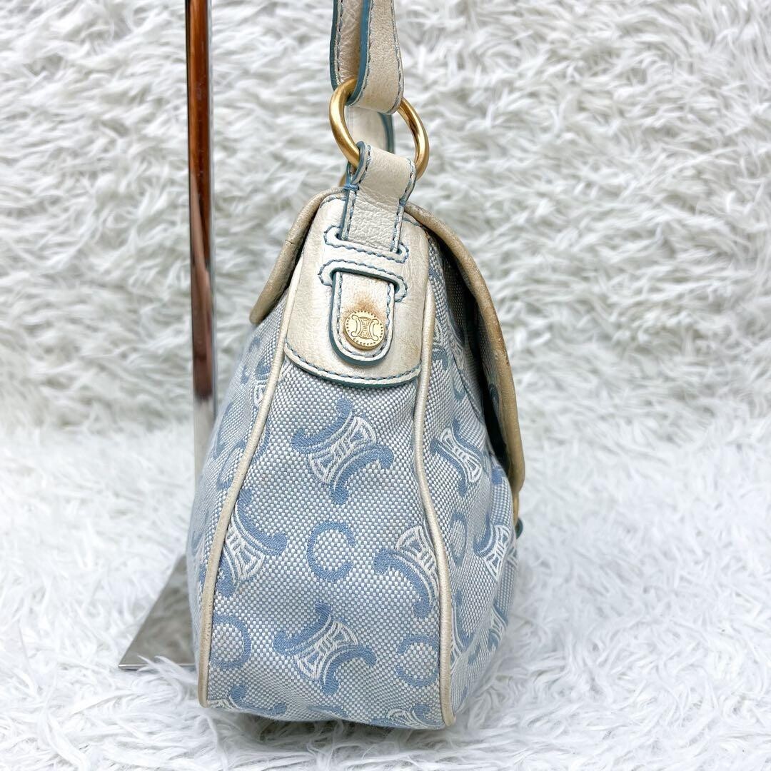 CELINE Hobo bag C Macadam Canvas Light Blue Authentic From Japan — image 6