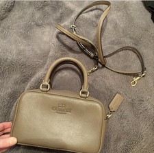 Coach CT776 Satchel Crossbody Smooth Leather Small Handbag Dark Stone