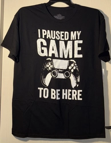 NWT Mens Paused My Game Black Graphic T Shirt Size Medium 38-40 - product listing photo
