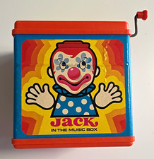 Mattel Clown Jack-in-the-Box Music Box Toy, 1971 Vintage, Ages 3-5 Works