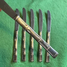 Lot of 6 Dinner Knife  EXF8 BAMBOO by Excel Korea Stainless Flatware