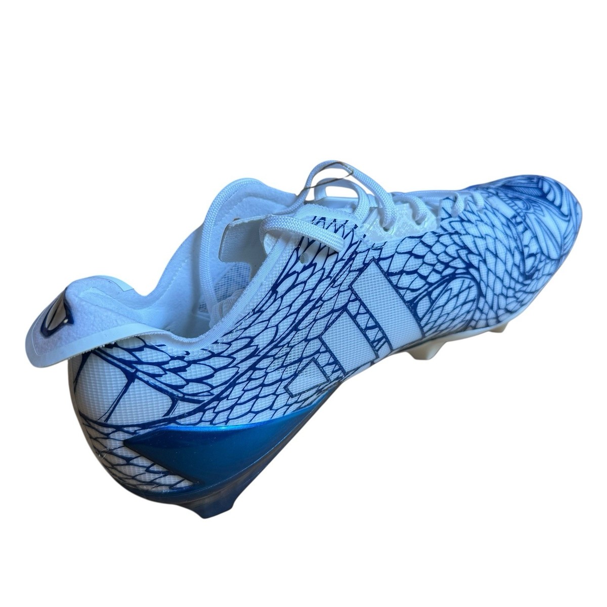Adidas Adizero Electric \'Snakeskin\' White Blue Football Cleats, Size 13 / IH8569 Adidas Adizero Electric Football Cleats Snake Attack IH8569  main image 2