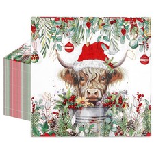 80Pcs Christmas Luncheon Napkins Highland Cow Paper Napkin Disposable Dinner
