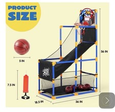 JOYIN Arcade Basketball Game Set with 4 Balls and Hoop for Kids 3 to 12 Years