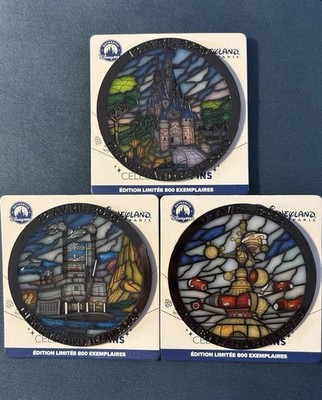 3er Set Disney Pins Disneyland Paris Buntglas Pins 12. April 2026 Schloss
