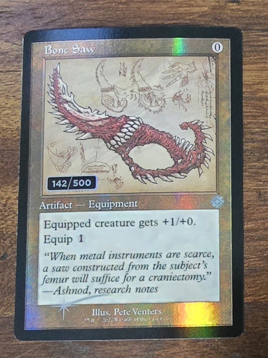 Bone Saw MTG Brothers War Foil Serial Numbered Schematic 142