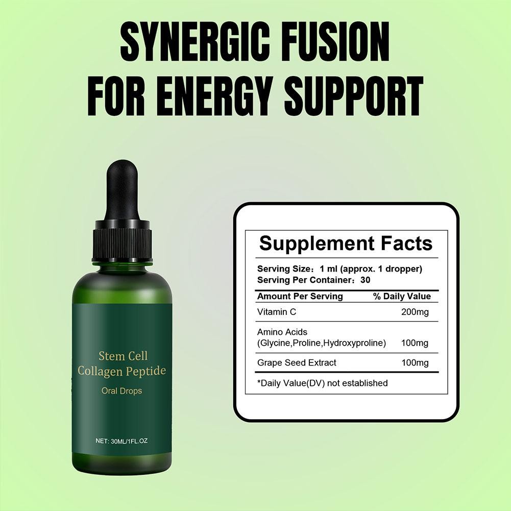 Stem Cell Collagen Peptide Oral Drops Firm Sagging Skin Reduce Wrinkle 30ml