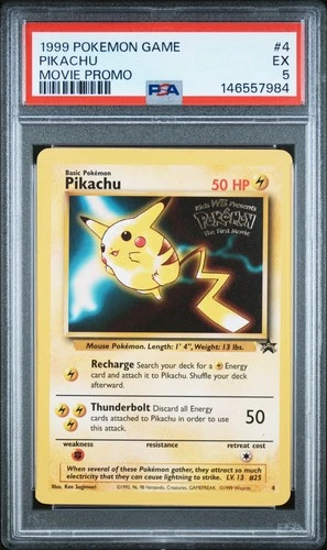 1999 POKEMON GAME MOVIE MOVIE PROMO #4 PIKACHU PSA 5