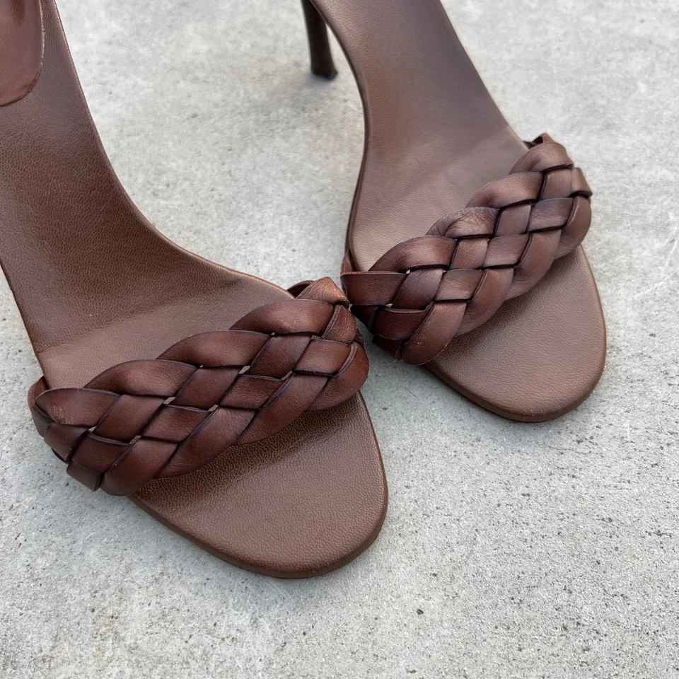 Gucci | Подлинная винтажная коричневая кожаная коса Stiletto Mules (36) - Изображение 3 из 4