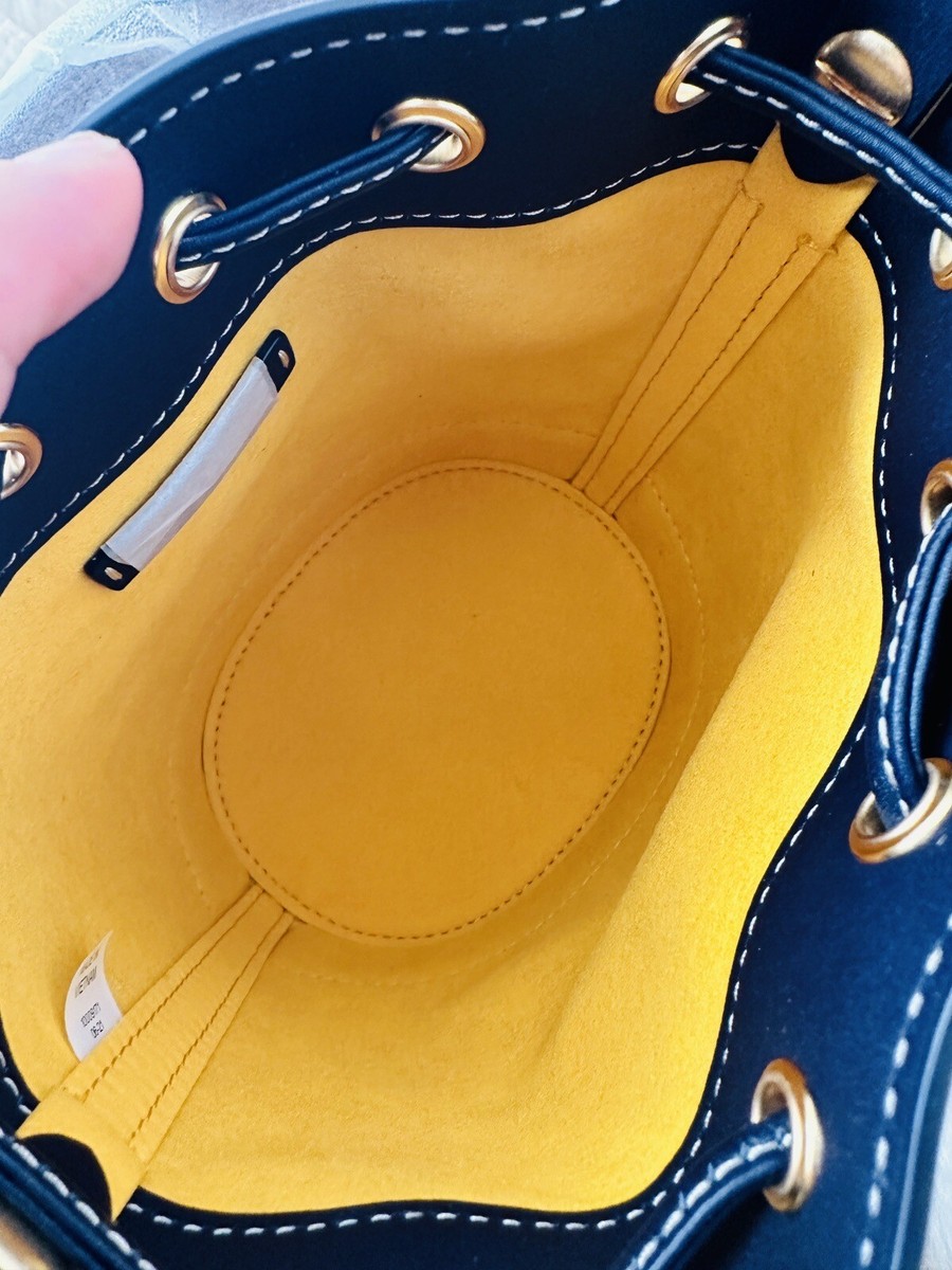 NWT Tory Burch Classic Navy T Monogram Jacquard MINI Bucket