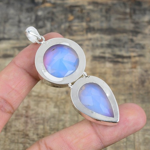 Colgante de joyería de plata de ley 925 hecho a mano con piedras preciosas de ópalo lechoso para cumpleaños - Imagen 4 de 4