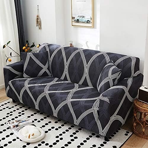 Maschinenwaschbarer Stretch Schonbezug für 3-Sitzer Sofas - umweltfreundlicher Stoff - Bild 5 von 8