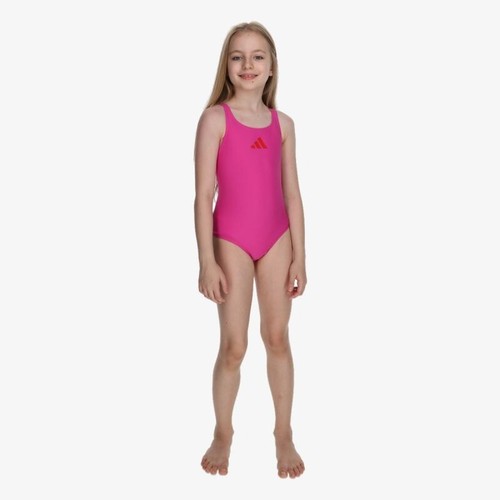 NWT Adidas Small Logo One Piece Swimsuit Girls Sz M Lucid Fuchsia Full Coverage