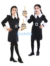SN-D9-4 Girls Wednesday Addams Family Halloween Book Week Costume