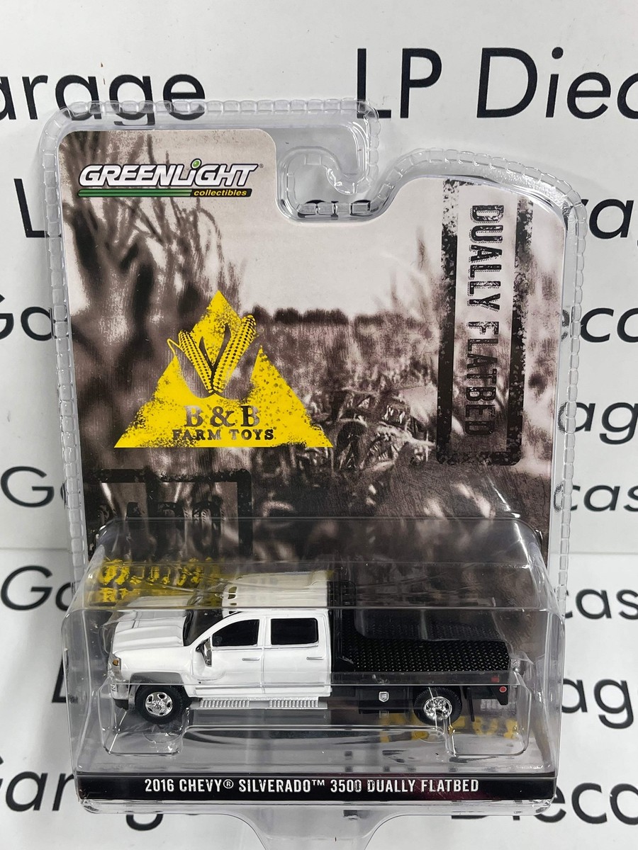 GREENLIGHT 2016 Chevy Silverado 3500 Flatbed White 1:64 Diecast