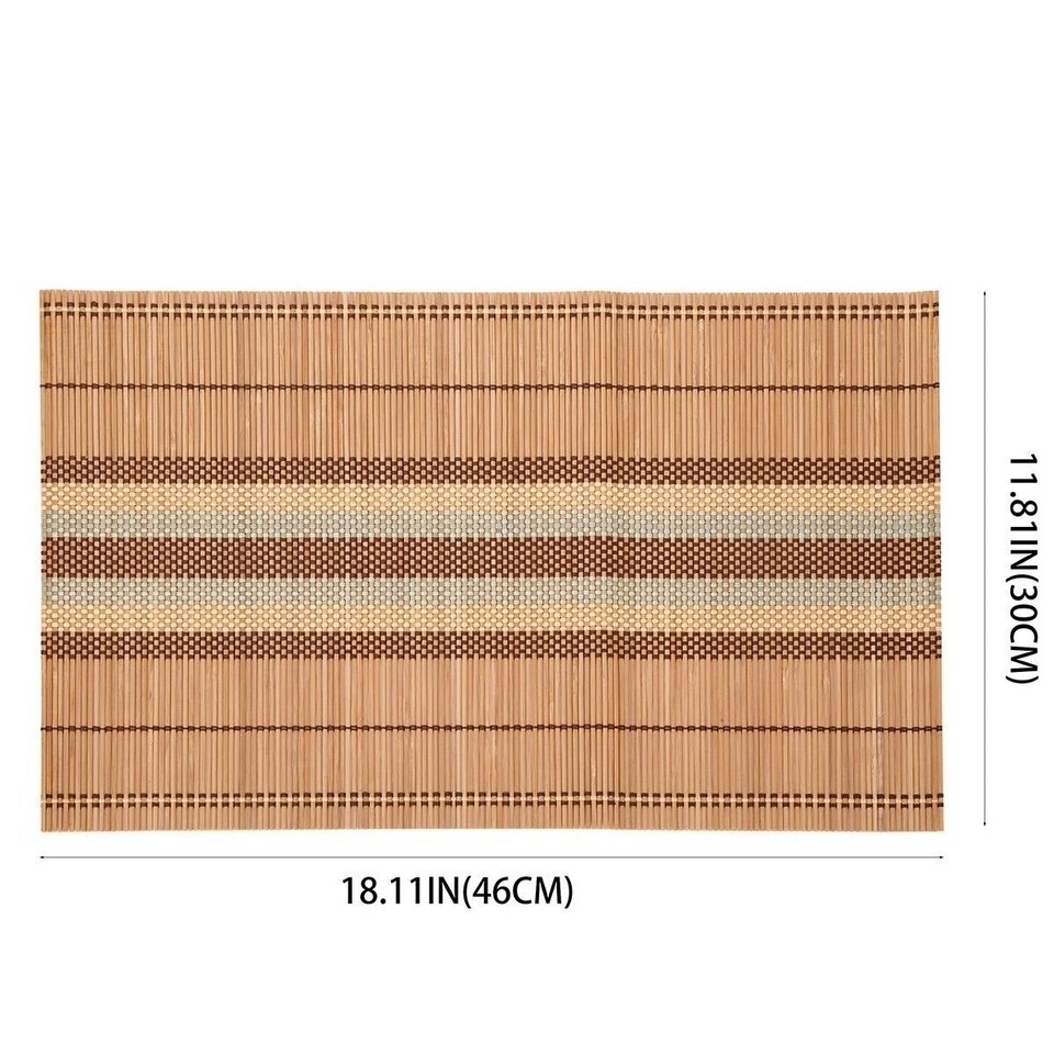 18"x12" Bamboo Table Placemats Non-Slip Table Decor Mats for Dining Set of 4 - Image 4 of 4