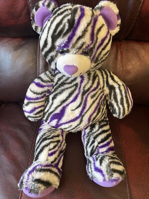 Build A Bear schwarz/weiß und lila gestreift 18 cm groß Ex-Zustand 