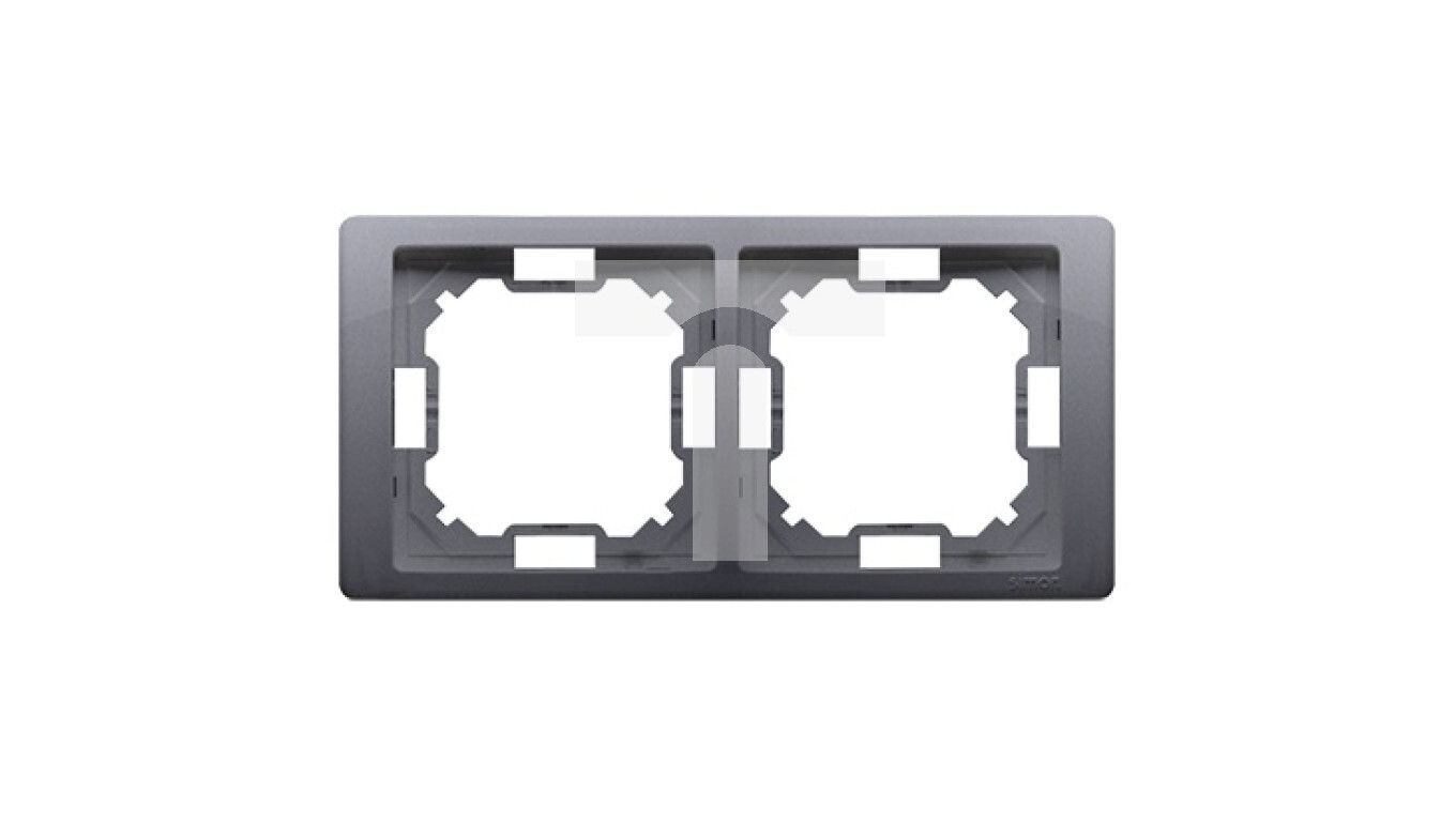 Simon Basic Neos Double bezel matt silver BMRC2/43 /T2UK