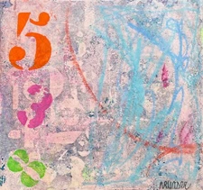 Abstract Painting on Paper, Numeric Painting, Acrylic Painting, Modern Painting