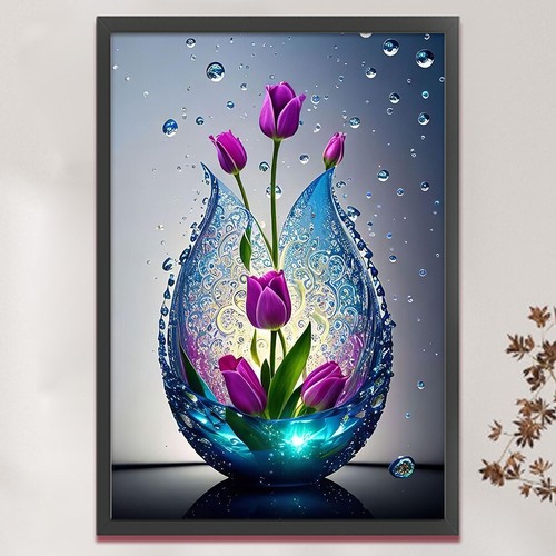 Pełny haft Nić eko-bawełniana 11CT Nadrukowany tulipan Zestaw haftu krzyżowego 40x60cm - Zdjęcie 7 z 12