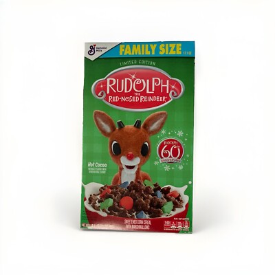 General Mills RUDOLPH The Red-Nosed Reindeer LIIMITED EDITION Cereal 11.2oz 