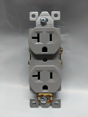 (100 pc) NEW Standard Duplex Receptacles 20 Amp GRAY 20A Commercial Grade CR20