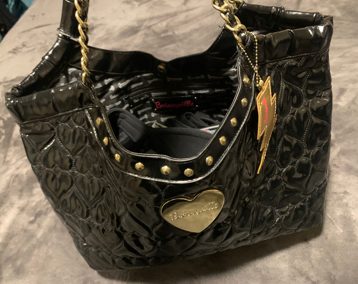 Betsey Paten leather Black Backpack with Gold Details betsey johnson Pug backpack | Mercari main image 4