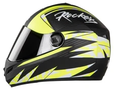 SB-39 Rox Rockers Mat Black & Flu Yellow Helmet Smoke Visor L Size 600mm AEs