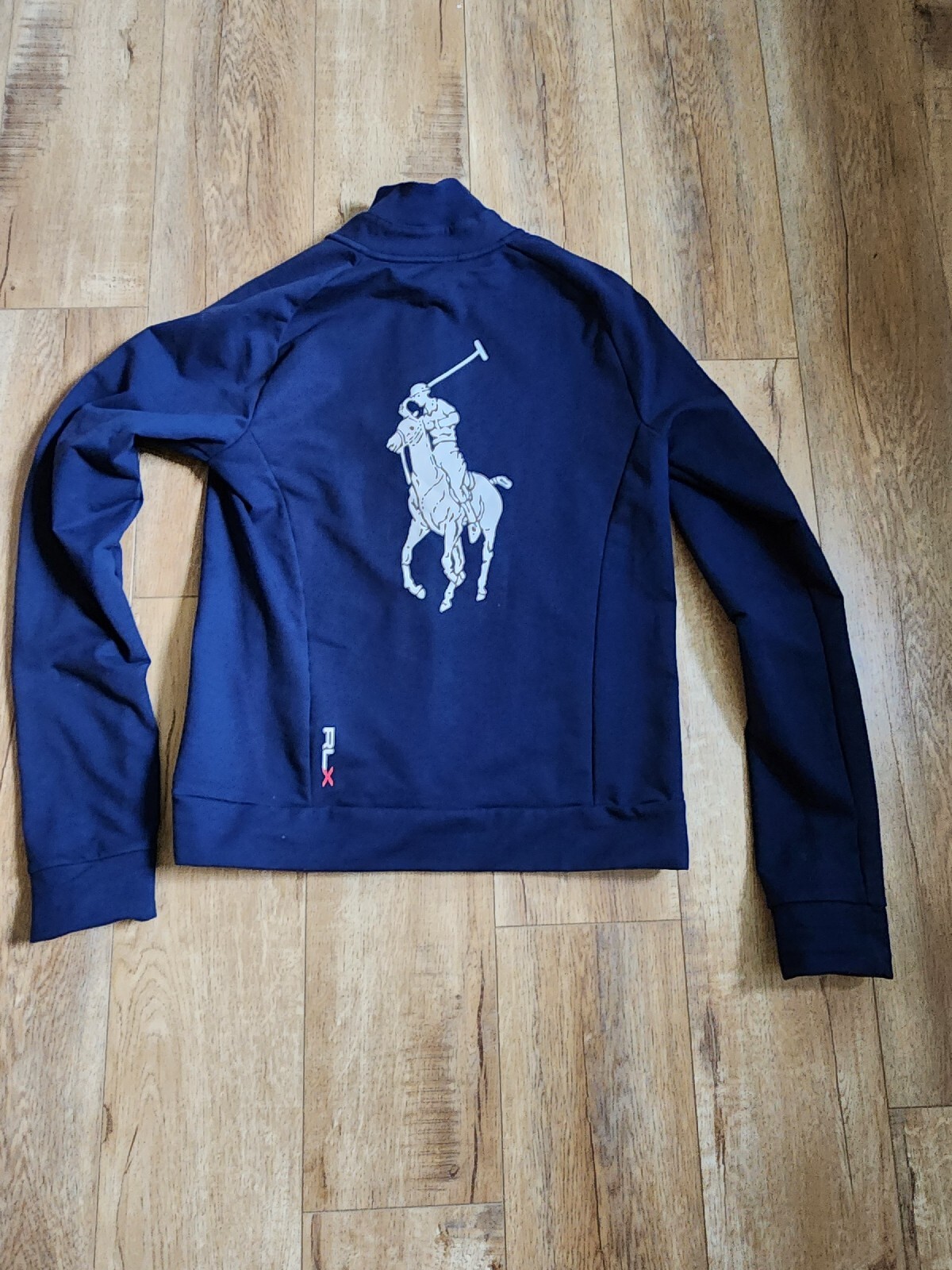 RLX Ralph Lauren giacca con cerniera da donna taglia L blu 2008 US Open tennis grande pony