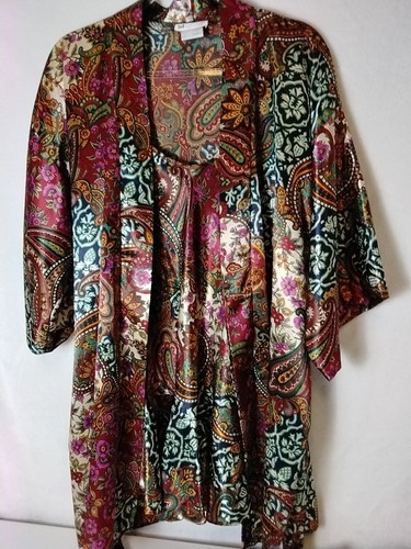 Vintage California Dynasty 2-teiliges mehrfarbiges Dessous-Set Größe Medium