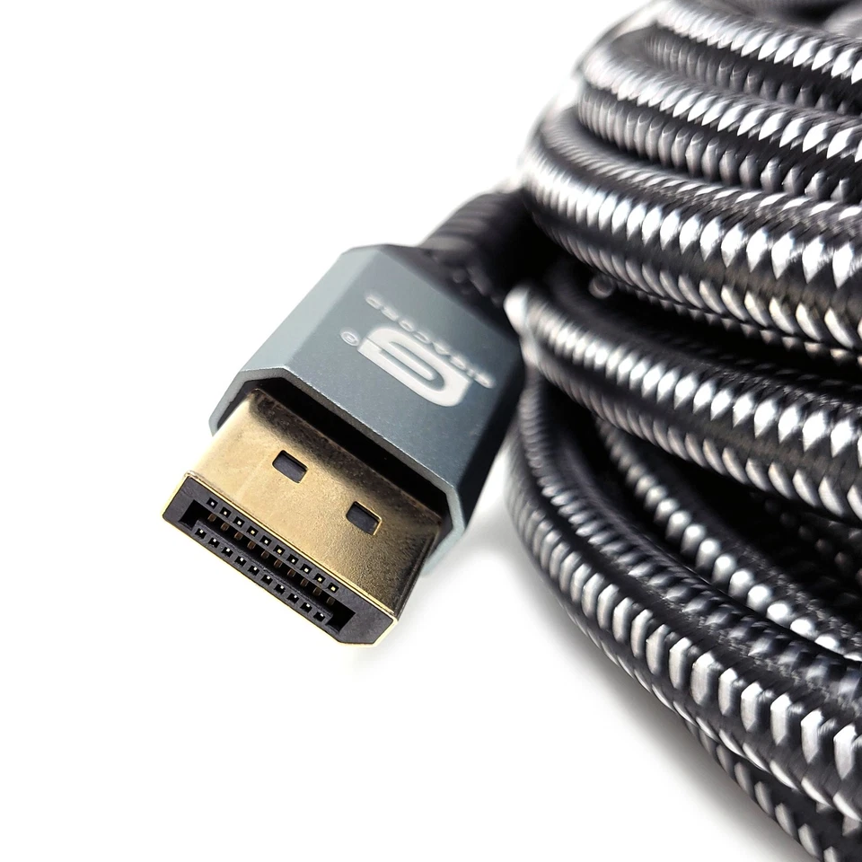 Gigacord Long Displayport Cable 1.4 DP Male Male 4K 8K 32.4Gbps Braided, 30Ft - Image 3 of 4