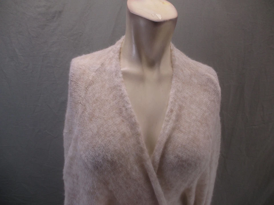 Maxi Cárdigan ANTHROPOLOGIE Talla Única Mujer Lana Marfil Manga Larga Frente Abierto 468 Foto 2 de 4