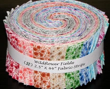 JELLY ROLL Precut Fabric Wildflower Fields Flower Cotton 32 Strips 2.5" X WOF