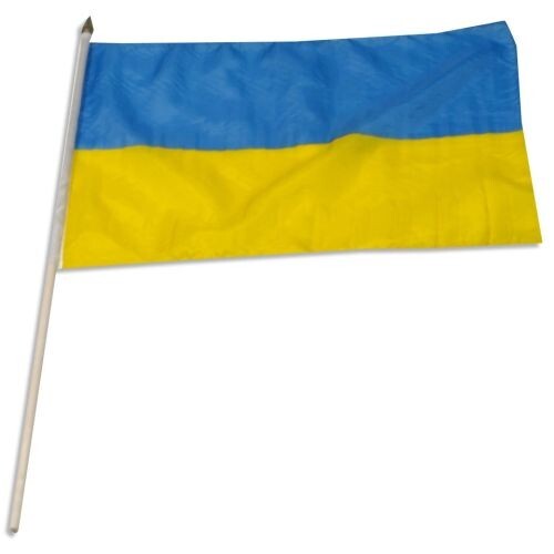 12 Pack Ukraine Flag 12x18 Inch Hand Flag On Stick - Picture 2 of 2
