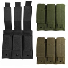 Tactical Nylon Molle Pistol Mag Holder Open-Top Triple Handguns Magazine Pouch