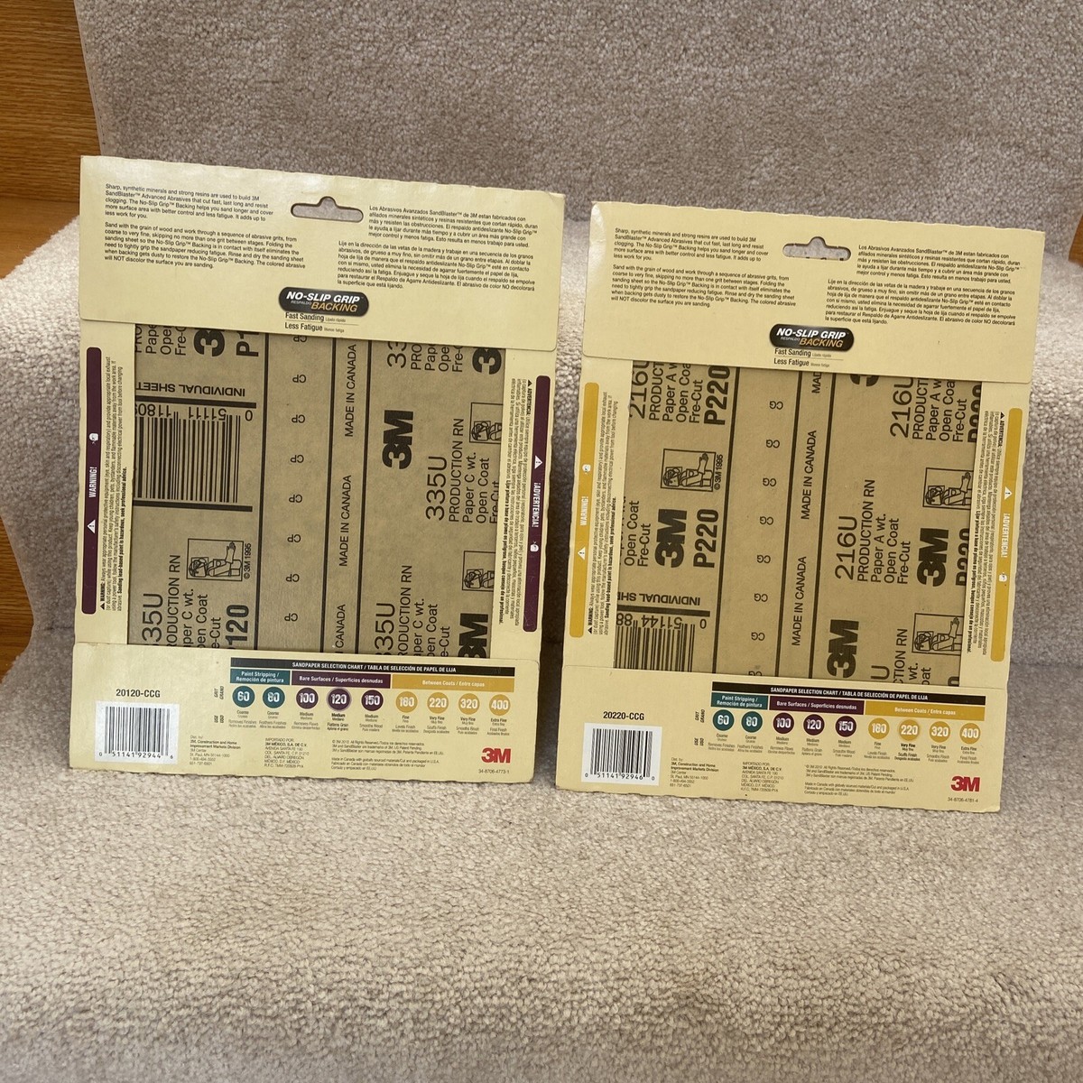 3M No-Slip Grip Sandpaper - 11x9 Inch Sheets - Fast Cutting Synthetic Minerals - For Wood, Metal, Paint & More