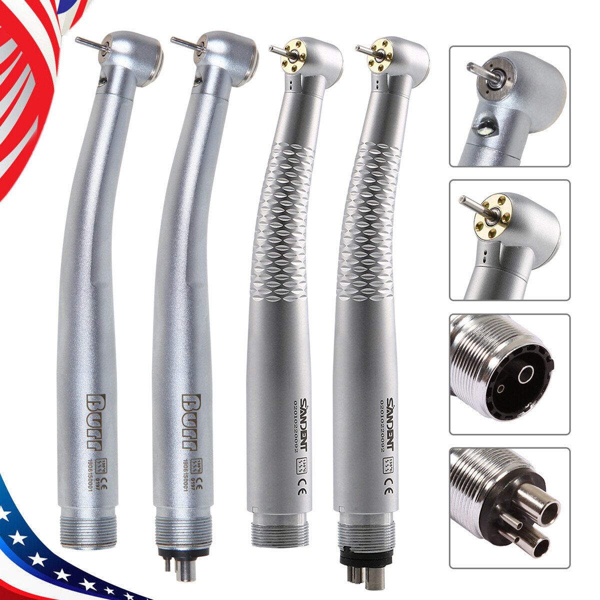 OLED 5 Light LED E-Generator Dental High Speed Fiber Optic Handpiece 2/4Hole AZ - Foto 12