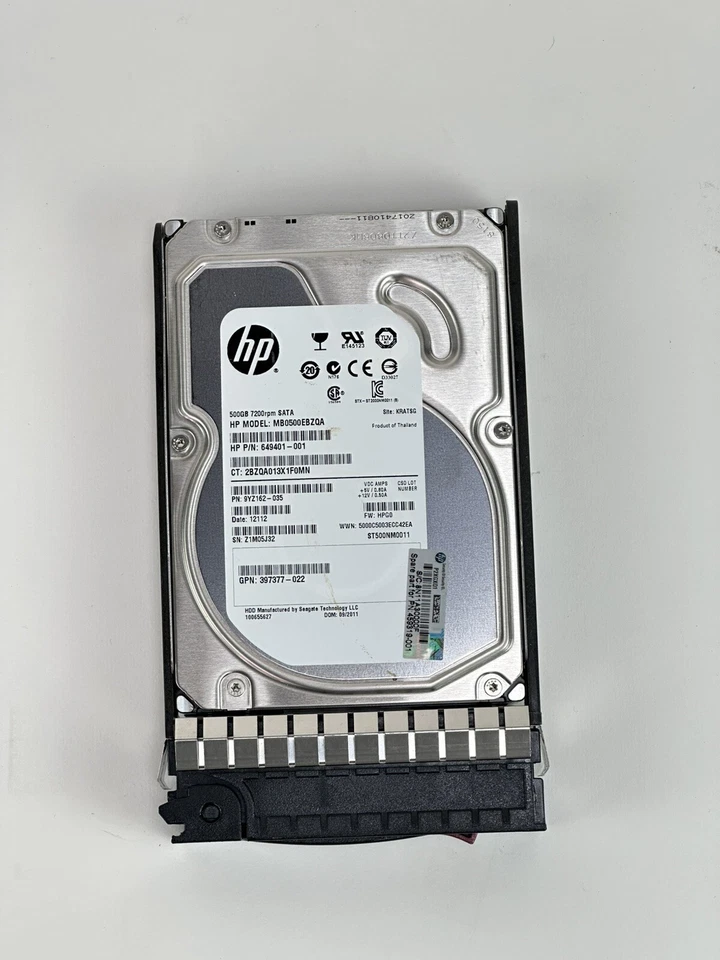 HP 500GB 7.2K RPM 3G SATA 3.5 LFF HDD Hard Drive MDL Hot Swap Tray 459319-001 - Image 3 of 4