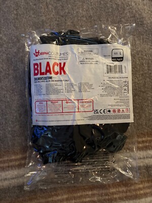 morph costume black sz large kids