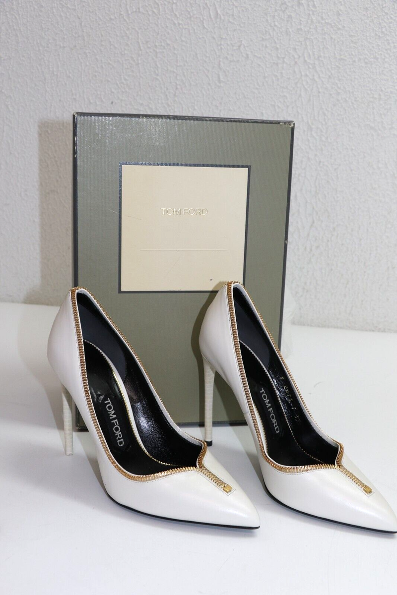 Tom Ford W2072 Zipper-Trim Heels Ballerinas Sling Flats