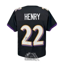 Derrick Henry Autographed Baltimore Custom Black Football Jersey - BAS