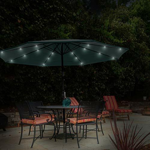 Pure Garden 50 Lg1176 Patio Umbrella 10 Foot Deck Shade With Solar Powered Led For Sale Online