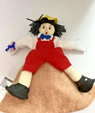 VTG Alma Designs Pinocchio & Geppetto Topsy Turvy Flip Rag Doll 10" Plush Flaw