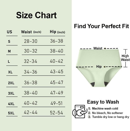 BATTEWA Washable Incontinence Underwear Women Small Absorbent Leakproof Briefs - Picture 4 of 16