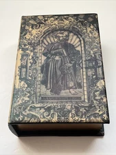 RARE Vintage Decorative Faux Book Box Saint Peter Print Cover Hidden Storage