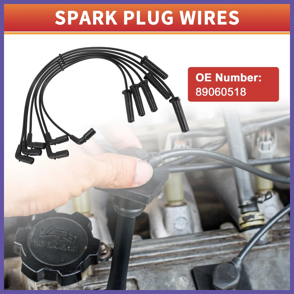 Cable de bobina de encendido de cable de bujía de 6 piezas No.89060518 para Chevrolet Express 1500 Foto 3 de 4
