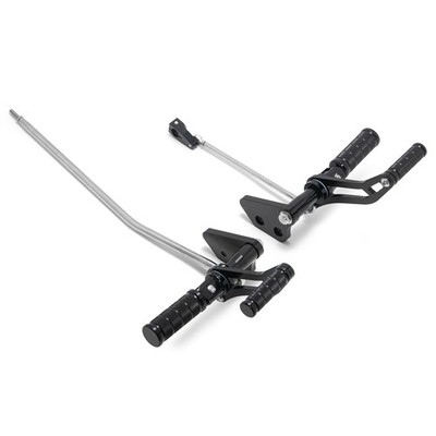 CNC Vorverlegt Fußrastenanlage für Harley Dyna Low Rider FXDL 00-17 Verlegt 8,7''