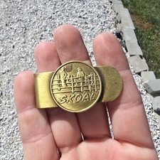 Solid Brass Money Clip Skoal Vintage Tobacco Advertising Bull Rodeo Cattle