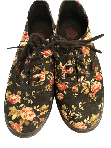 Scarpe Vans fantasia floreale unisex taglia US 8 uomo preppy clueless nere