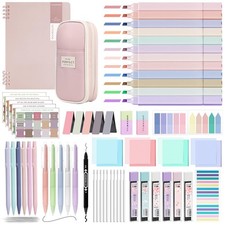 Bible Study Supplies Journaling Kit with Pen Case,12 Pastel Highlighters,5 Bl...